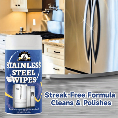 Stainless Steel Cleaning Wipes Kitchen 1 or 2 Barrel – Gentle Formula Safe for Hands, Quick Deep Cleaning of Stainless Steel Appliances