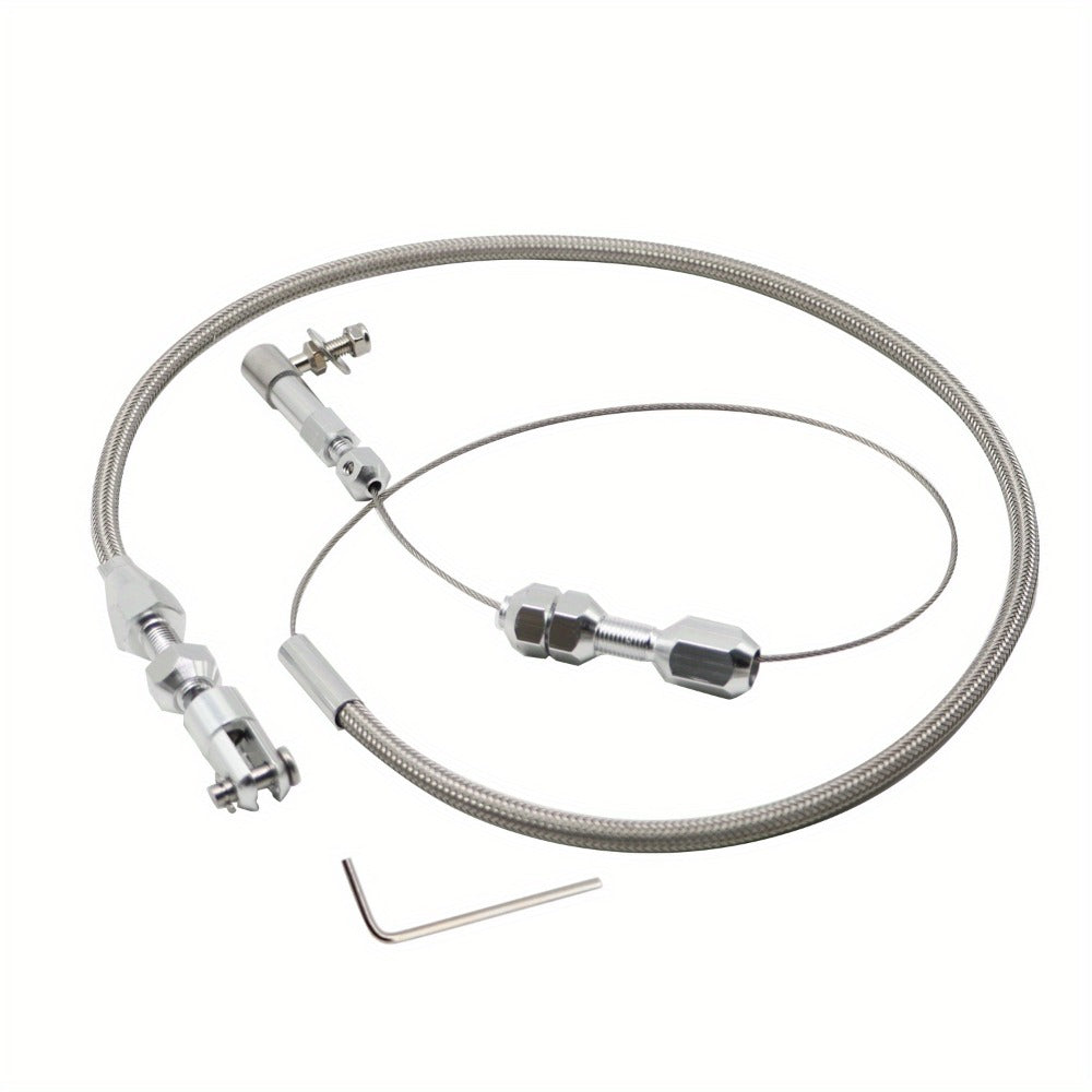 Throttle Cable Stainless Steel 24 Inch – Universal U-Cut-to-Fit Carburetor Throttle Cable for Ford Mustang 302 5.0L