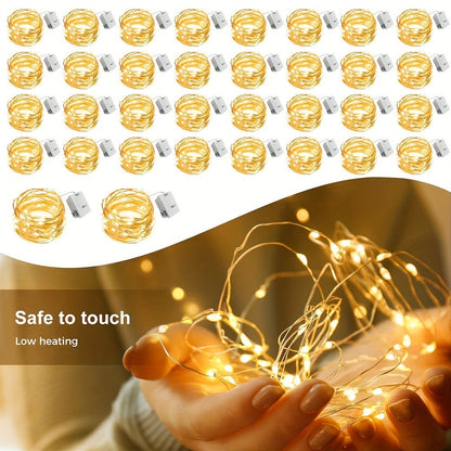 Fairy Lights Battery Operated with Batteries Included, 6.5ft 20 LED Silver Wire Mini String Lights