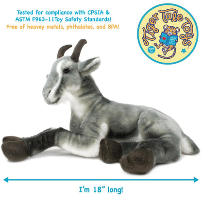 Stuffed Animal Patrick Pygmy Goat in 18-Inch Size with Acrylic Plush Fabric and Care for Character Display, Room Decor and Gift Presentation