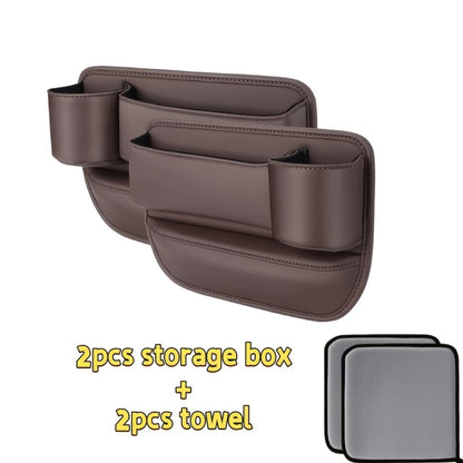 Seat-Gap Car Organizer with Cup Recess and Phone Storage in Four Color Pairs or Left-Side Black Pack