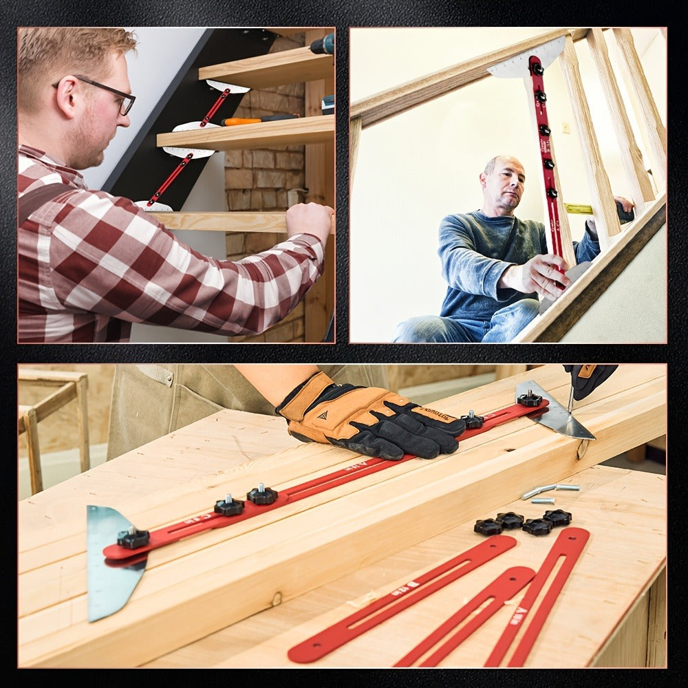 Stair Tread Gauge Template Tool Jig Stair Tread Shelf Measuring Layout Tool for Cutting for Entryways, Bedrooms and Living Spaces