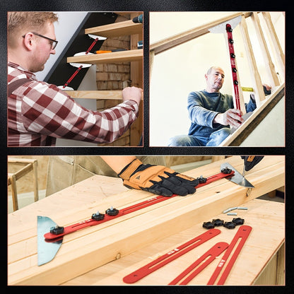 Stair Tread Gauge Template Tool Jig Stair Tread Shelf Measuring Layout Tool for Cutting for Entryways, Bedrooms and Living Spaces