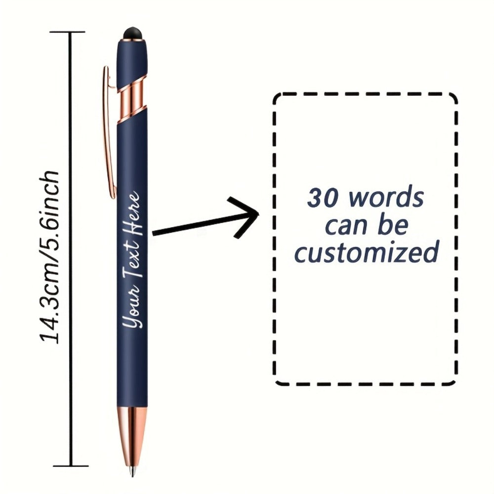 Personalized Metal Ballpoint Pens 10pcs Custom Engraved with Name or Logo - Smooth Black Ink