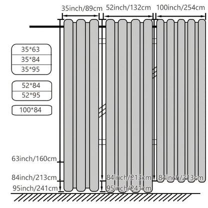Grommet-Top Blackout Curtain Options in Nine Colors with Seven Width, Length or Panel-Count Labels