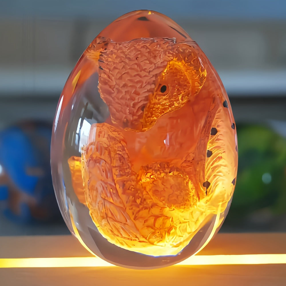 Dragon Egg Statue Transparent Resin Dragon Egg Figurine Dinosaur Souvenir Collectible Craft for Entryways, Bedrooms and Living Spaces