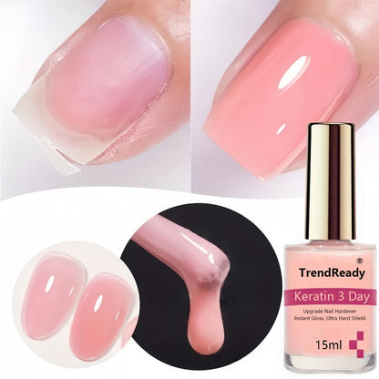 Pink-Label Nail Care Coating Two-Pack in 15 ml Square Bottles with Gold Caps and Brush Applicators