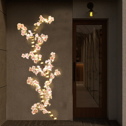 Cherry Blossom Fairy Light Garland 100 LED USB Powered, 180cm Artificial Flower String Lights for Wedding