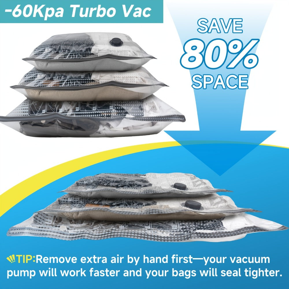Vacuum Storage Bags with Electric Pump, 16 Pack Space Saver Bags for Clothes, Bedding & Travel