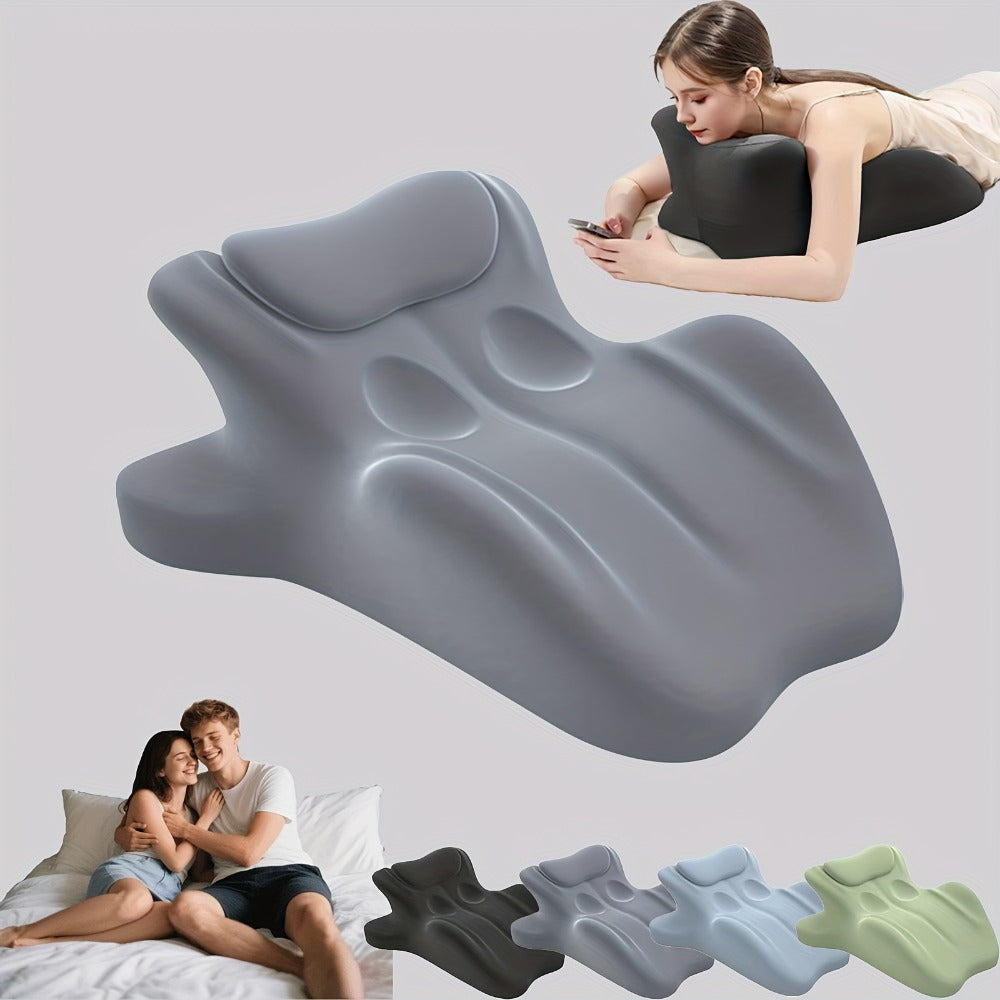 Wedge Pillow for Stomach Sleepers - Memory Foam Support for Cervical, Lumbar & Leg Elevation, Breathable Cover