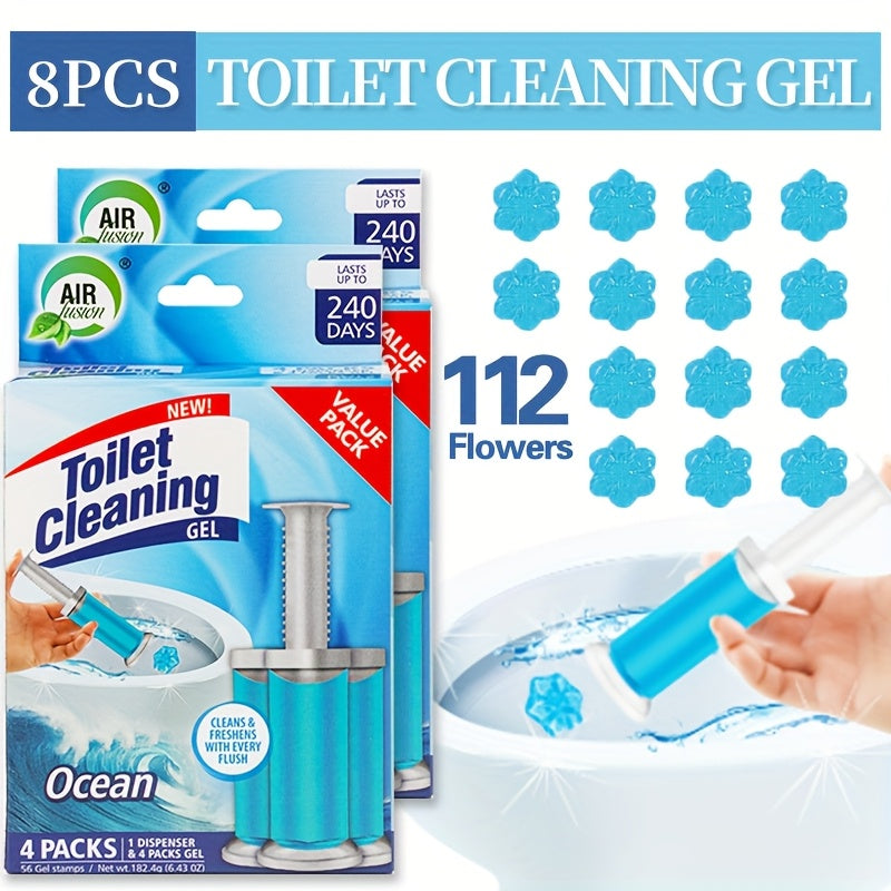 Toilet Cleaning Gel Stamp with Dispenser, Toilet Bowl Freshener & Cleaner Gel Stamps Scale & Toilet Ring