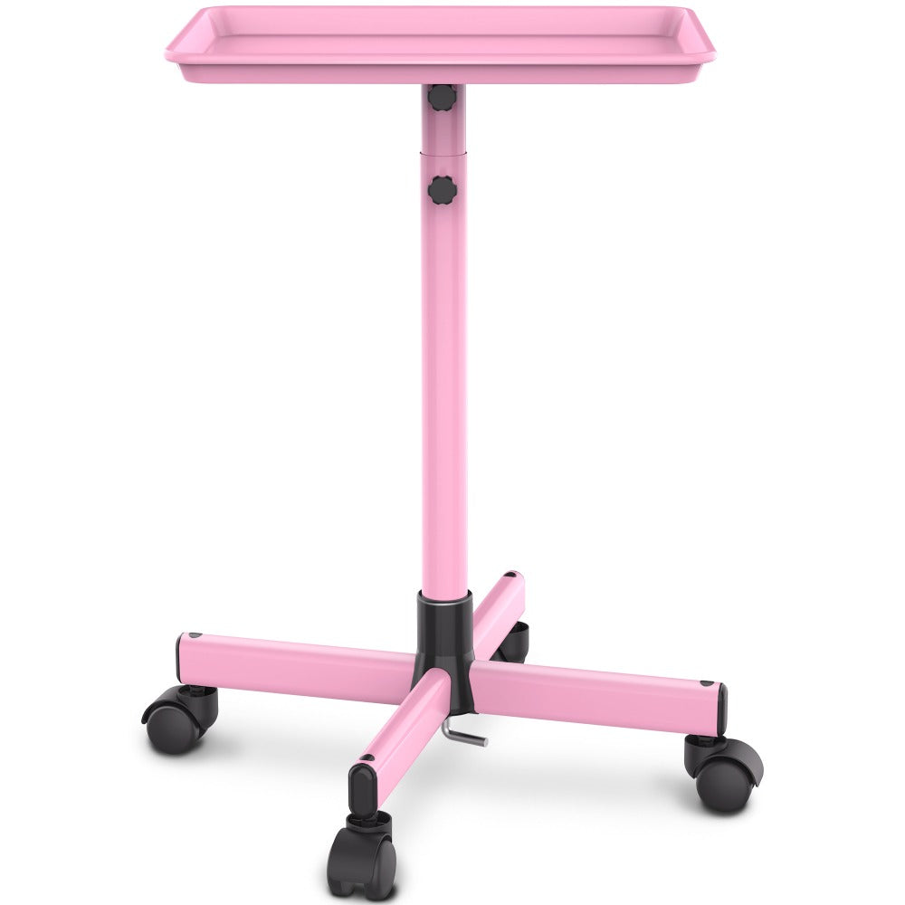 Rolling Salon Tray Cart on Wheels Adjustable Height 17.9x12.8 Inch Mobile Stylist Tray Table for Spa Tattoo Studio Blowdry Bar Aesthetic