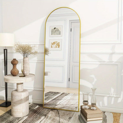 Full Length Mirror Floor Mirror with Stand, Aluminum Alloy Frame Full Body Mirror, Standing Hanging or Leaning Against Wall for Bedroom