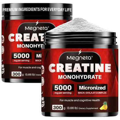Micronized Creatine Monohydrate 5000mg Powder 300g 60 Servings, No Artificial Sweeteners or Flavors