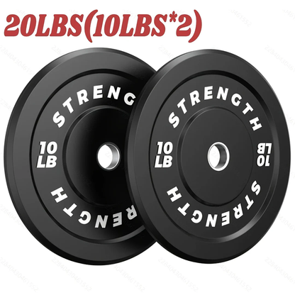Black Olympic-Style Weight Plates with Colored Weight Markings in 10, 15, 25, 35 or 45 lb Options