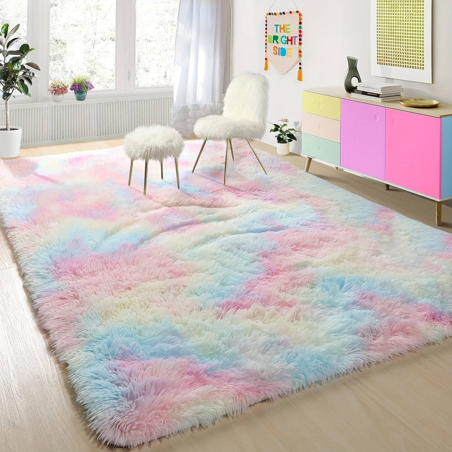 Shag Rug Fluffy Thick Area Rug - Fuzzy Tufted Plush Carpet for Bedroom & Living Room, Floor Mat in Multiple Colors & Sizes
