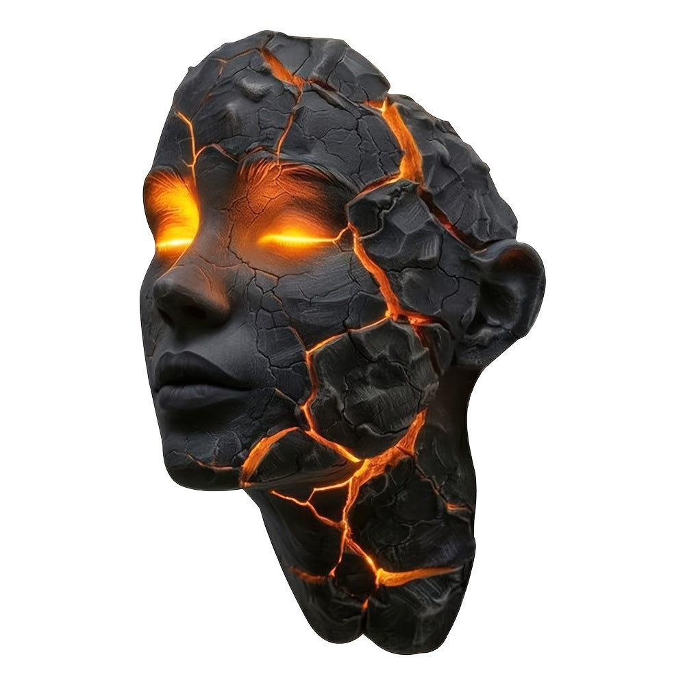 3D Wall Lamp Shattered LED Night Light Broken Face Moving Effect, Gothic Plug-In Wall Decor Light for Bedroom