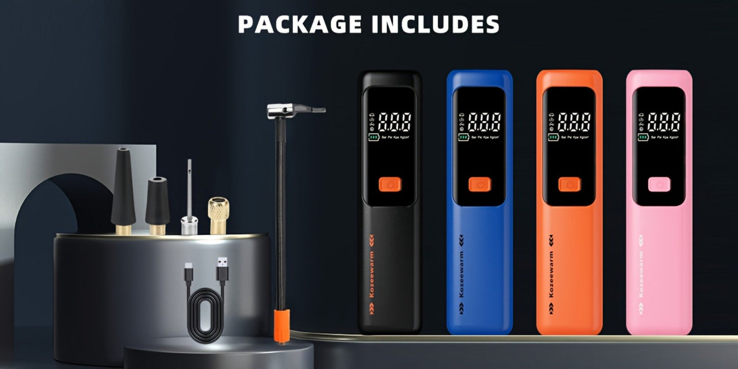 Cordless Tire Inflator Portable Air Compressor – USB-C Rechargeable, Digital Gauge, 3X Fast Inflation for Car Tires, Bikes