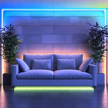 IR Remote LED Strip Lights with Music Sync & DIY Mode – RGB Color Changing Gradient Breathing Flashing for a Home Lash Beauty Routine