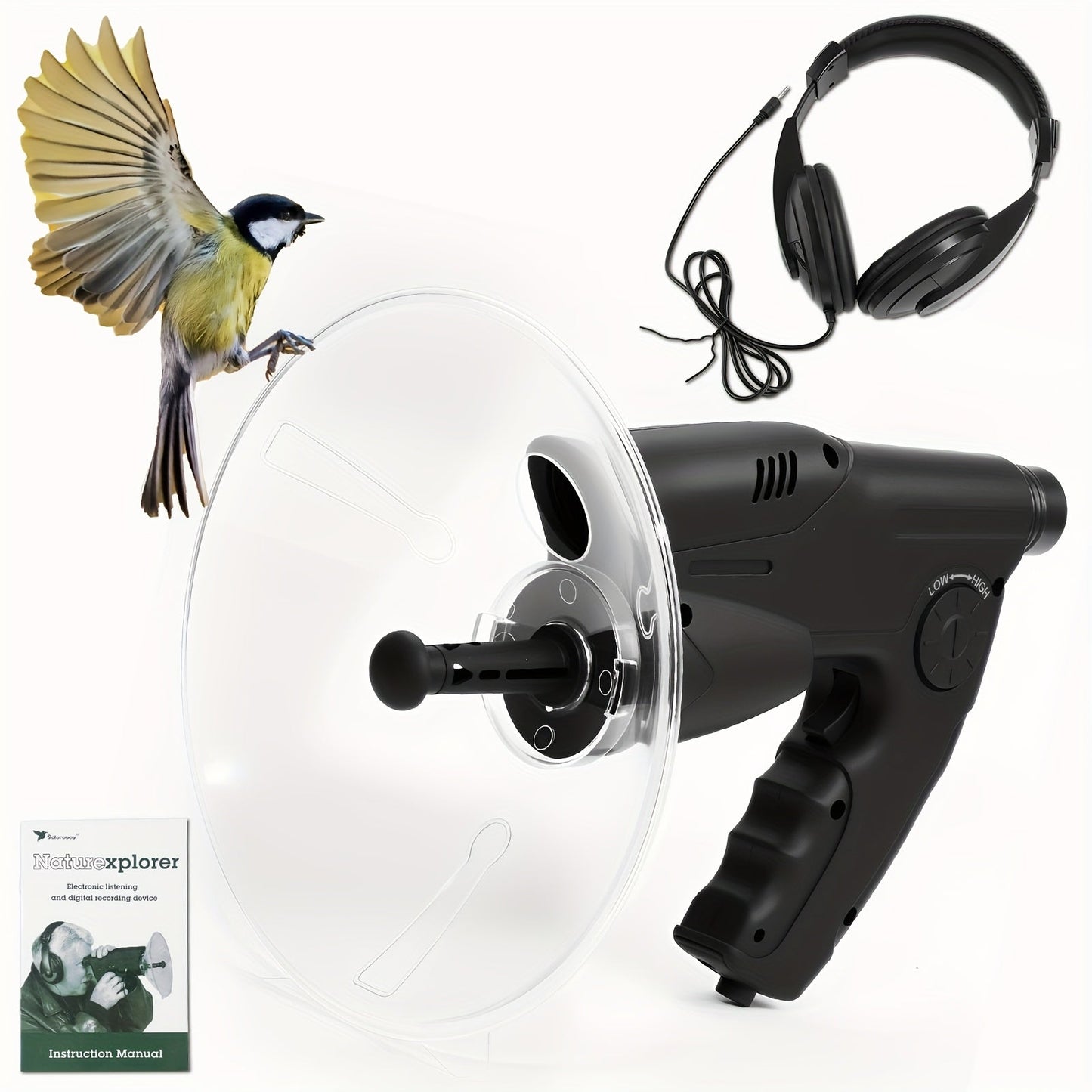 Bionic Ear Monocular Bird Listening Device 8x Magnification, ProSound Digital Sound Amplifier, Long Range 1200M