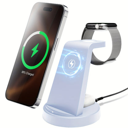 Wireless Charging Station, 3-in-1 Multi-Style Dock for iPhone, Samsung Galaxy, Apple Watch and AirPods
