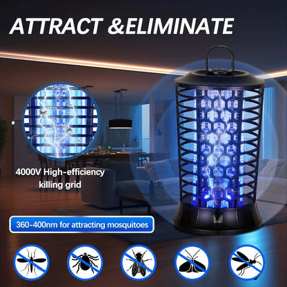 Bug Zapper Indoor Mosquito - Electric Insect Trap Plug-In UV Light Fly Zapper for Home, Bedroom, Kitchen