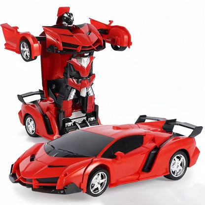 Transforming RC Robot Car for Kids 2.4GHz, One-Button Deformation Stunt Car 360 Drift LED Lights