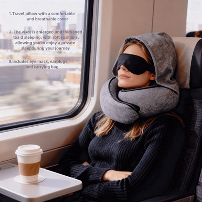 Travel Neck Pillow U-Shaped Memory Foam Cervical Support Pillow for Airplane, Car & Hotel – Portable & Ergonomic