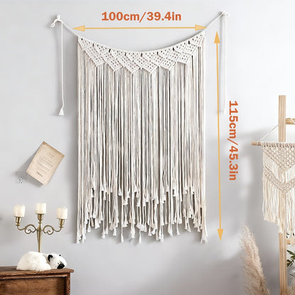 Bohemian Tapestry Wall Hanging – Large Boho Woven Wall Decor with Boho-Chic Patterns, Vertical Macrame Style Tapestry for Bedroom Living