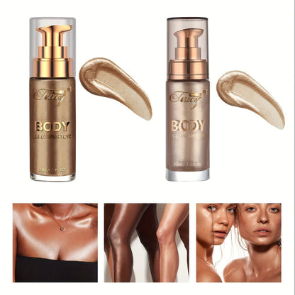 Liquid Luminizer Set of 2 Shimmer Highlighter for Face and Body Glow – All-in-One, for Makeup, Travel and Everyday Vanity Use