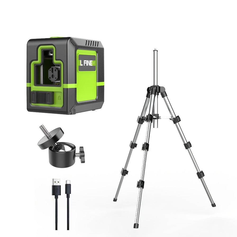 16-Line-Labeled Laser Level Packages in Five Red or Green Housing and Tripod Configurations