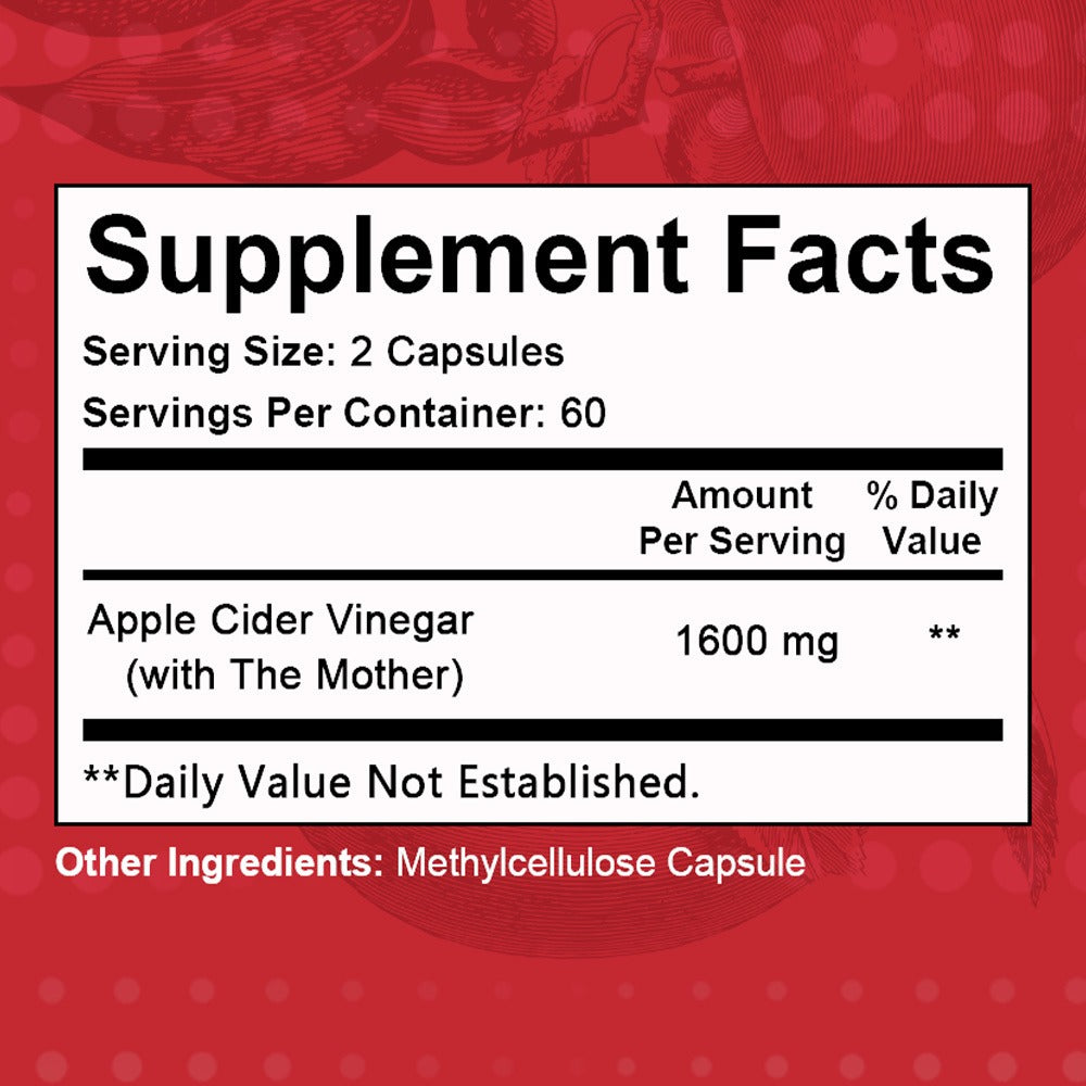 Apple Cider Vinegar Capsules 1600mg with Vitamin & Mineral Blend, Digestion for Bath Time, Home Spa and Personal Care