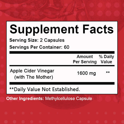 Apple Cider Vinegar Capsules 1600mg with Vitamin & Mineral Blend, Digestion for Bath Time, Home Spa and Personal Care