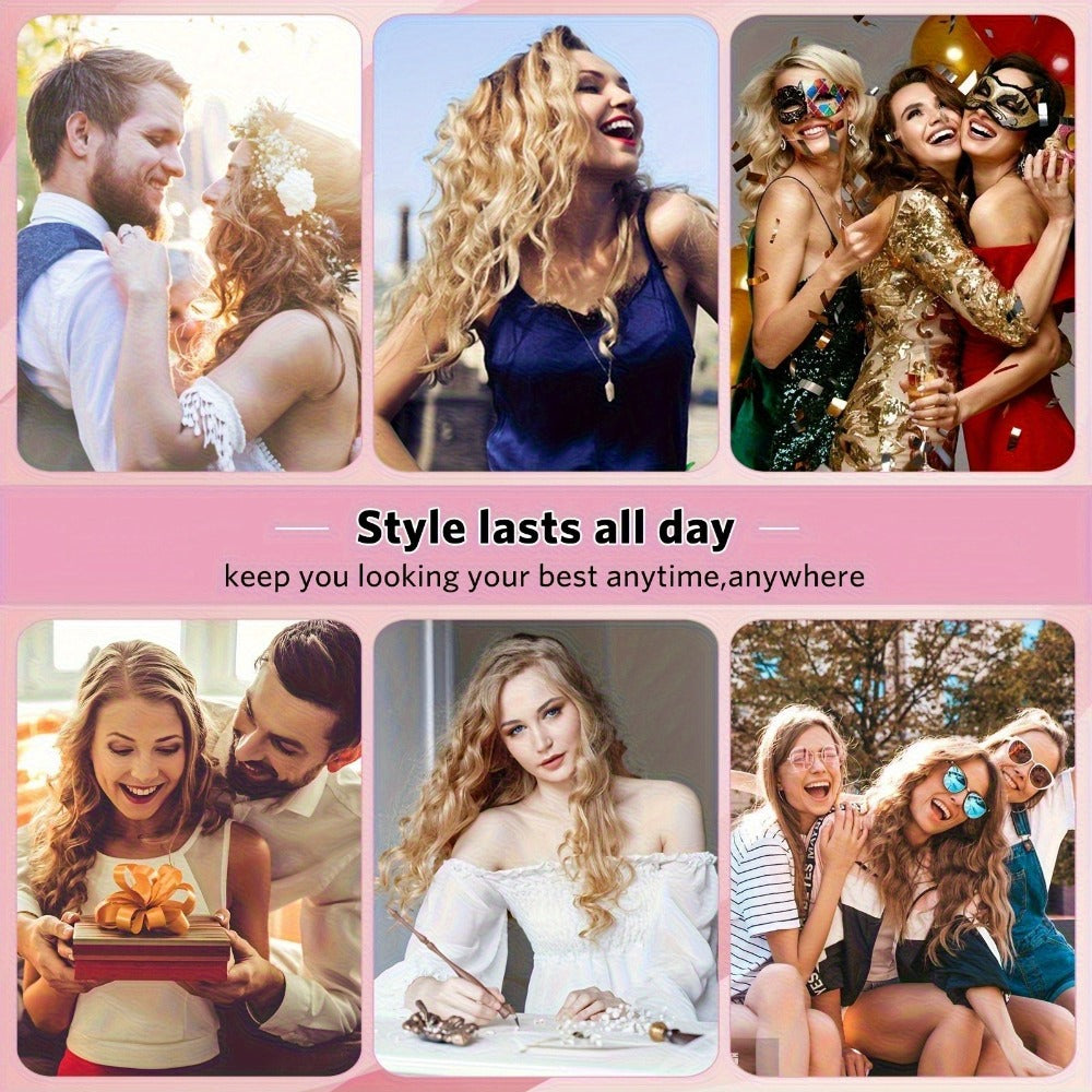 Spiral Barrel Curling Iron with One-Button Operation, Swivel Power Cord and Blue or Pink Finish