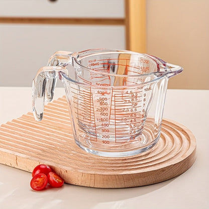 Glass Measuring Cup Heat Resistant Large with Handle 16.9 oz 33.8 oz Reusable Kitchen Baking for Home Cooking, Dining and Outdoor Meals