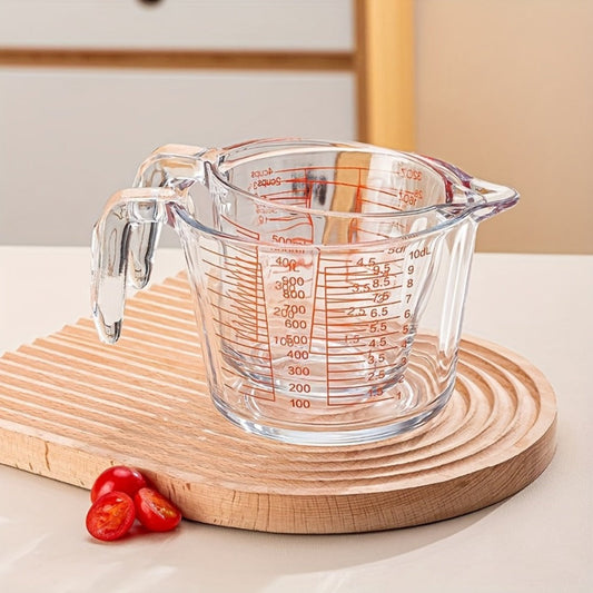 Glass Measuring Cup Heat Resistant Large with Handle 16.9 oz 33.8 oz Reusable Kitchen Baking for Home Cooking, Dining and Outdoor Meals