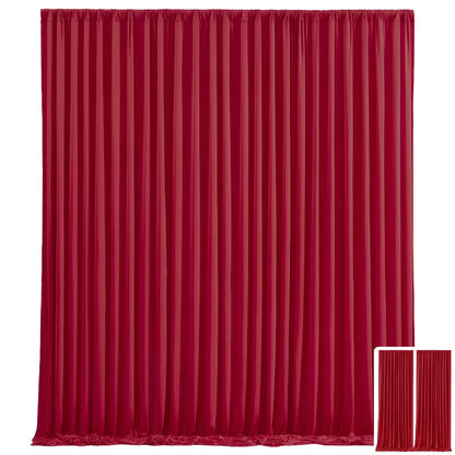 Two-Panel 10 x 10 ft Backdrop Curtain Set with Pole Pockets and 16 Color Options for Events