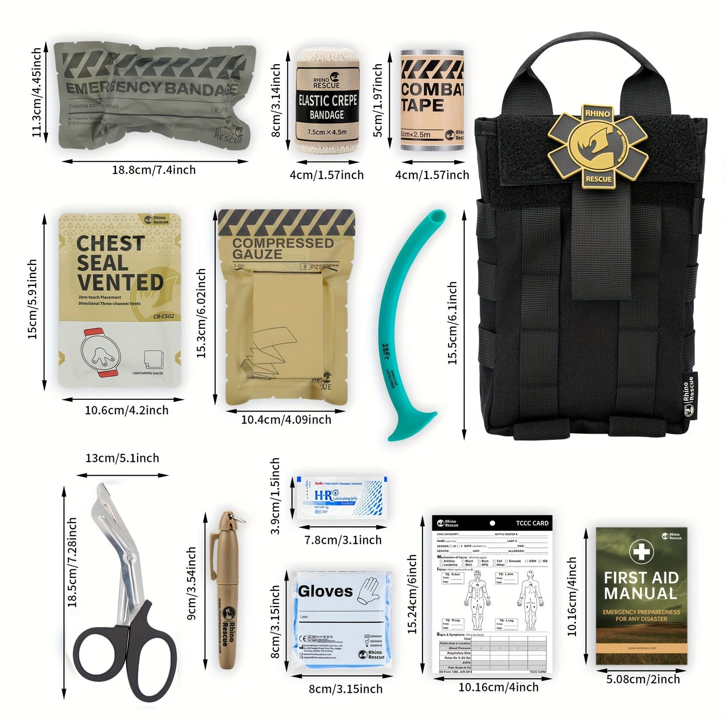 Tactical IFAK First Aid Kit with MOLLE Quick Release – Includes Tourniquet Bandage Chest Seal for Severe Bleeding Control