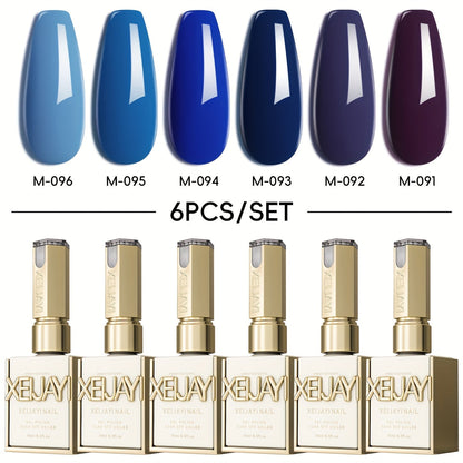 Gel Nail Polish 6-Piece 15ml Rainbow-Candy Frame-Bottle Sets in 7 Numbered Color Palettes for Nail Art