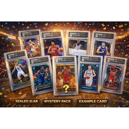 Basketball Random Card in Vanity Slab Display – Mystery Collectible with Rookies, Stars, Inserts & Signature-Style Cards | Panini & Topps |