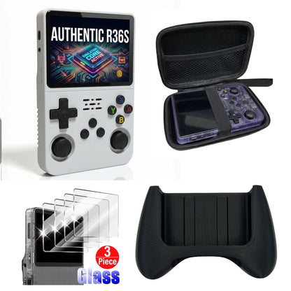 R36S Retro Handheld Game Console ArkOS 3.5" IPS Screen 64GB 128GB, Portable Emulator Gaming Device USB-C 10Hr Battery