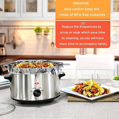 Slow Cooker Liners 40-Pack 13x21 Inch Disposable Cooking Bags, Heat Resistant Pot Liners Fit 3-8 Quart Oval & Round Slow Cookers