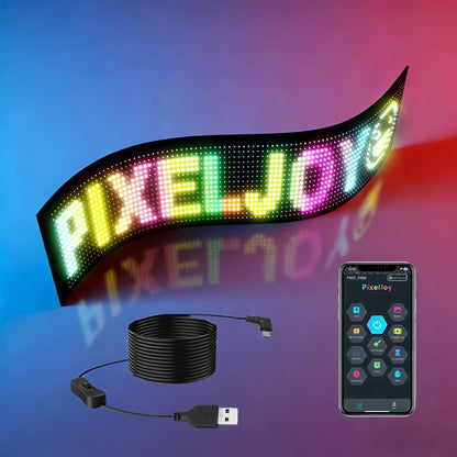 Programmable LED Sign Flexible Matrix Panel, App & USB Control, RGB Multicolor, Music Sync, Text & Animation Display for Indoor Shop