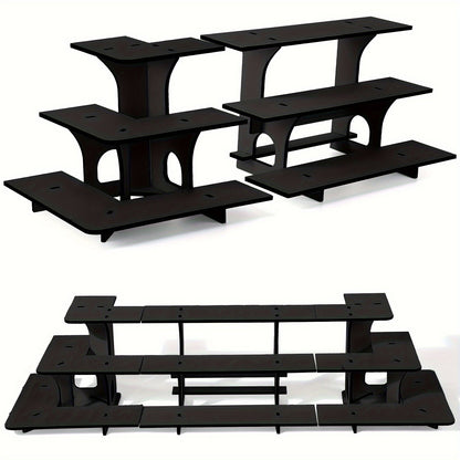 3-Tier Wooden Corner Display Stand Set of 3 Portable Shelf Rack for Retail Tabletop & Countertop - Craft Show
