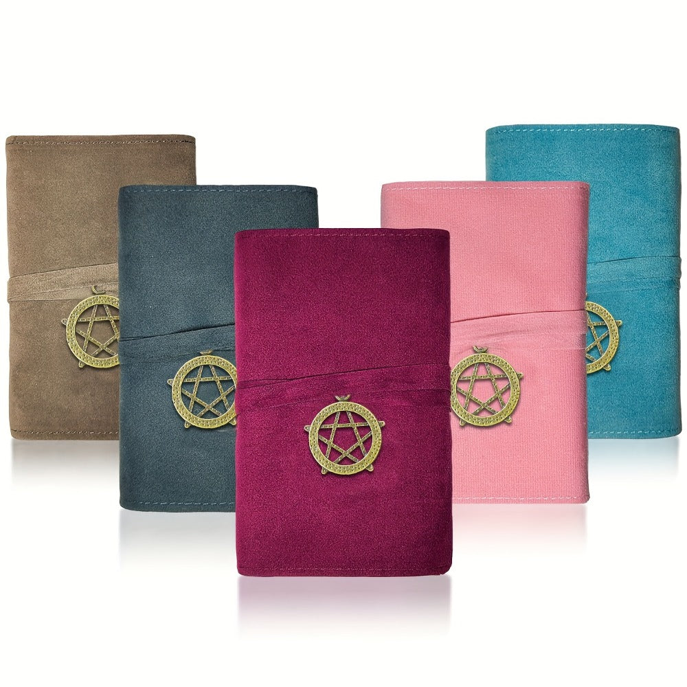 Tarot Card Bag Velvet Pouch with Retro Pendant – 5pcs Lightweight Tarot Storage Holder Set, Mystical Drawstring Bags for Tarot Cards