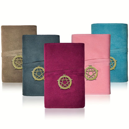 Tarot Card Bag Velvet Pouch with Retro Pendant – 5pcs Lightweight Tarot Storage Holder Set, Mystical Drawstring Bags for Tarot Cards