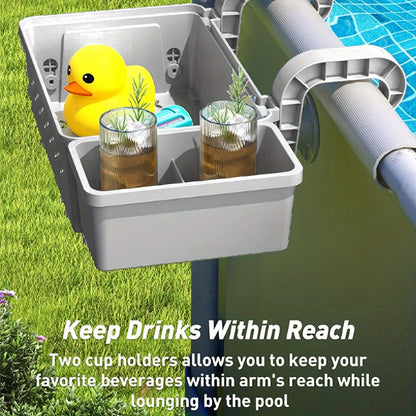 Pool Storage Basket | Hanging Poolside Organizer Towel Toy Beverage