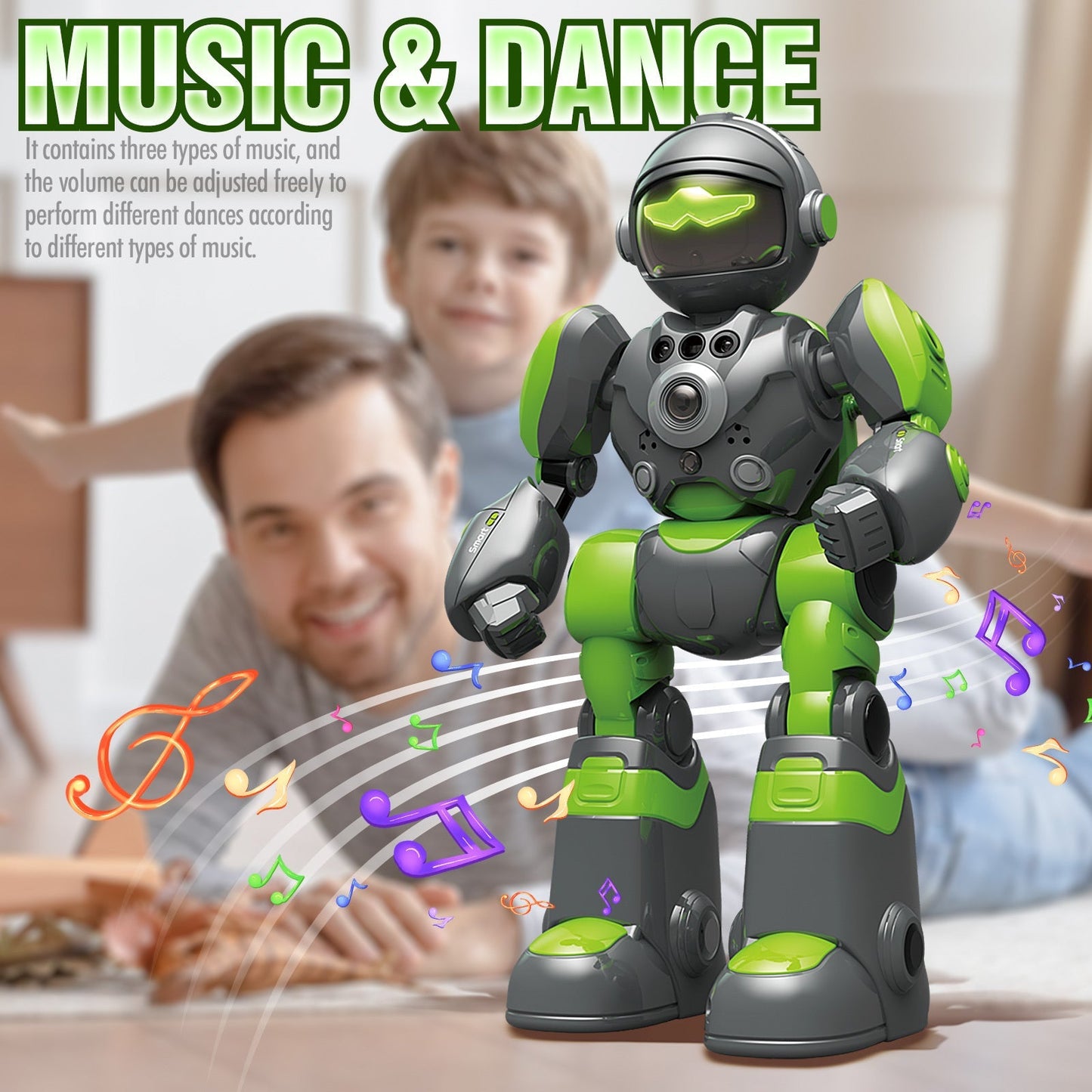 Gesture Control RC Robot Toy for Kids, Voice Recording, Programming, EMO LED Infrared Intelligent Interactive Robot