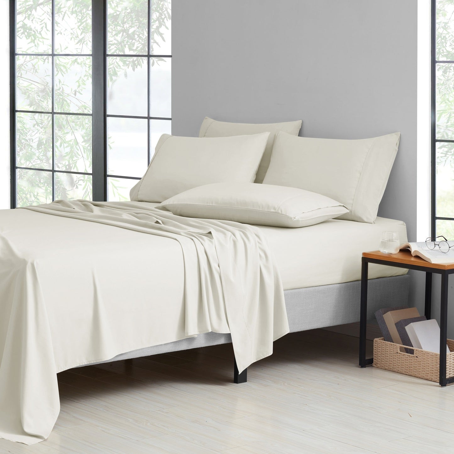 Microfiber and Bamboo Blend Sheet Set with 3- or 6-Piece Packages, 20 Colors and Five Bed Sizes