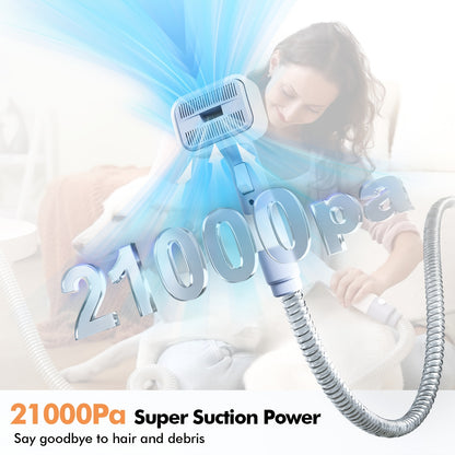 Pet Grooming Vacuum Kit 9-in-1 – 24KPa Dog Shedding Vacuum with Hair Dryer & Electric Clipper | Adjustable Speed & Temperature | 104oz Dust